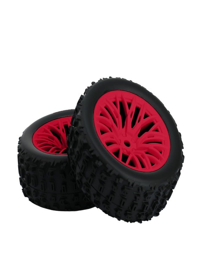 POLANTA 4Pcs RC Wheels and Tires for Arrma 1/18 Typhon Grom RC Crawler Car (Red) - Image 4